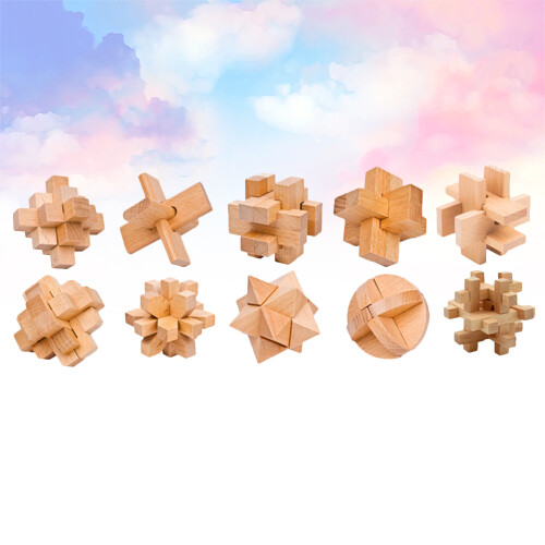 Lot De Jeu Énigme En Bois Cube Ming Luban 1