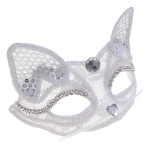 Halfgezicht Kantmasker Cosplay Dierenmasker Rekwisiet Feestartikel Wit