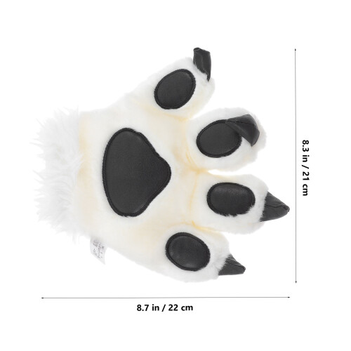 1 Pezzo Guanto Peluche Forma Animale Bianco Per Bambini 2