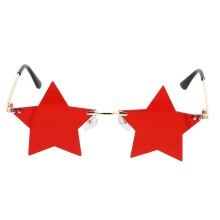 1Paar Exklusive Sternförmige Sonnenbrille Unisex Rot