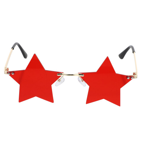 1Paar Exklusive Sternförmige Sonnenbrille Unisex Rot