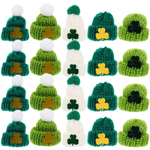 25 Stuks Mini Gebreide Mutsen Saint Patrick Dag Diy Accessoires 1