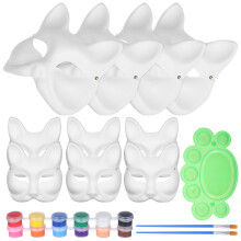 1Set Kleurrijke Papieren Maskers Voor Cosplay En Halloween