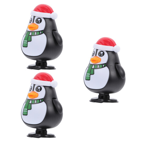 3 Kerst Klokwerkspeelgoed Pinguïn Feestcadeau
