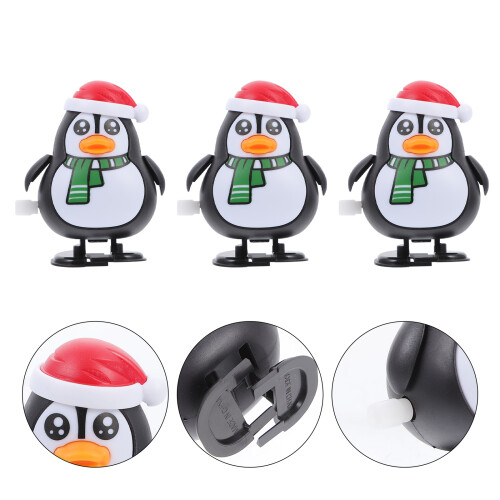 3 Kerst Klokwerkspeelgoed Pinguïn Feestcadeau 2