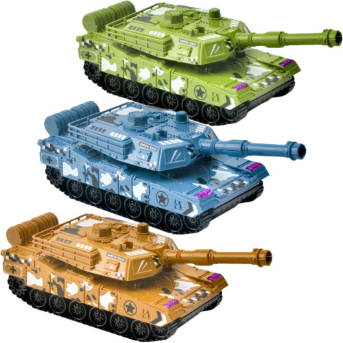 3 Stuks Simulatie Tankmodellen Pull-Back Speelgoed Decoratie
