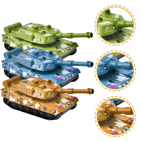 3 Stuks Simulatie Tankmodellen Pull-Back Speelgoed Decoratie 2