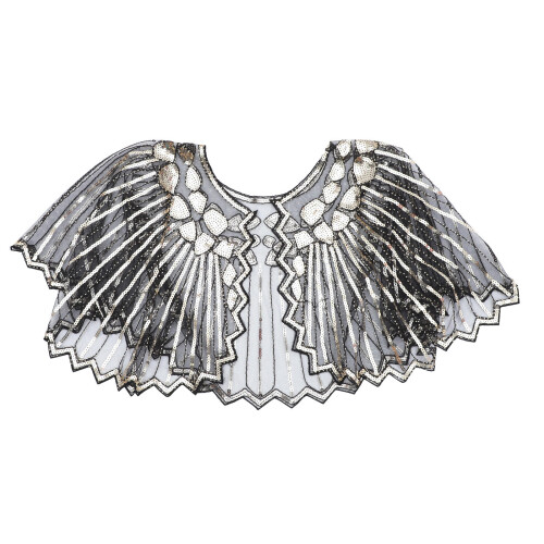 1Modieuze Zwarte Sequins Cape Dames Party En Cosplay Accessoire 1