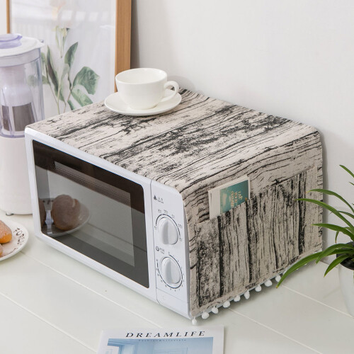 Wood Texture Microwave Oven Cover 30X90Cm 2