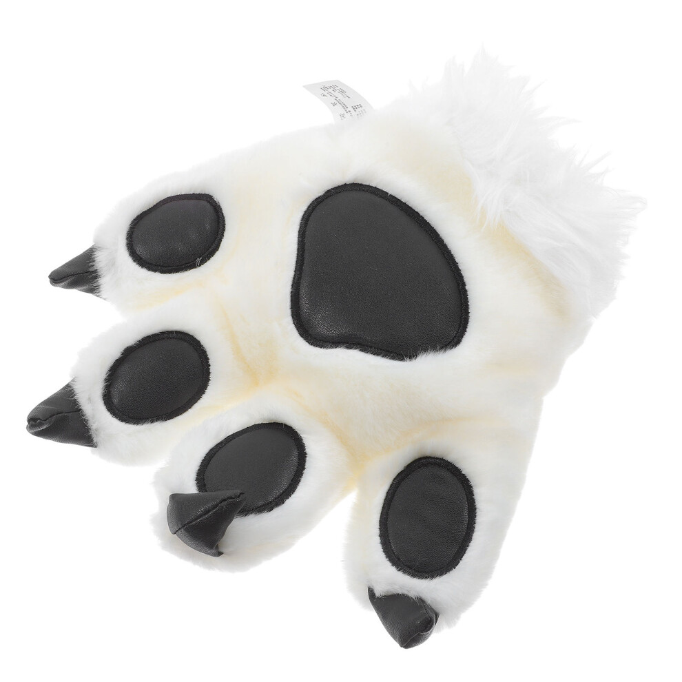 Sztuka Symulacji Pluszowa RęKawiczka Dla Dzieci BiałY-image