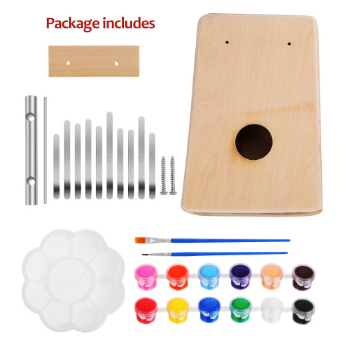 Piano Kalimba De Com 10 Teclas E Tinta Para Crianças 2