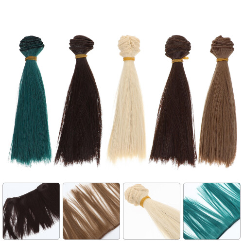 5 Unidades Perucas De Cabelo Resistente Ao Calor Para Bonecas 2