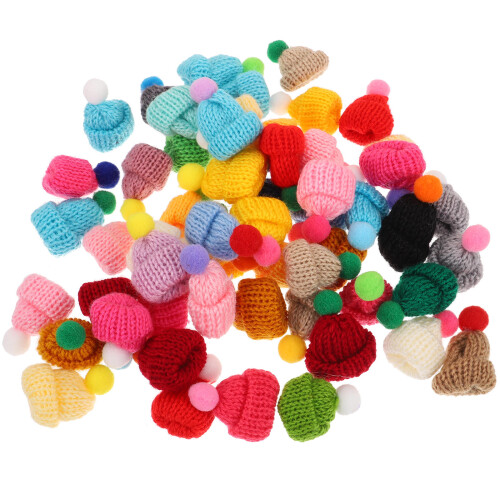55 Pcs Mini Chapéus Tricô Artesanato Crianças