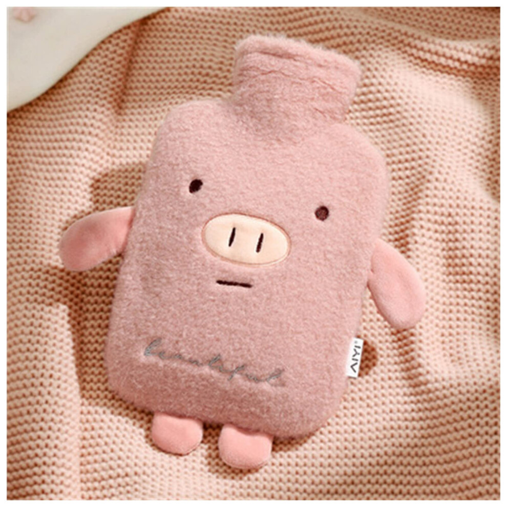 Hot Water Bottle 1000ml  Plush Pig Bunny Design, WaterFilled Warmer Bag, BellySize, For Baby Girl, LongForm