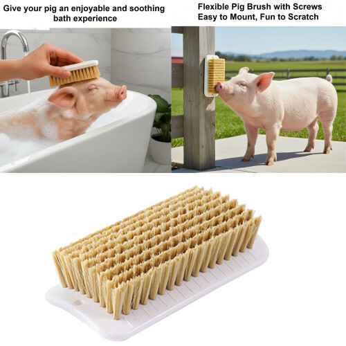2PCS Farm Pig Care Solution Grooming Brush for Mini Pigs 1