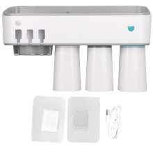 Dispensador automático de pasta de dente, bateria de lítio de alta capacidade e carregamento USB, suporte de parede para escova de dentes no