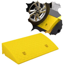Car Threshold Ramp 49x27x11cm Yellow, 2.755 Inch Rise, AntiSlip Plastic Curb Ramp For Steps, Doors And Garage