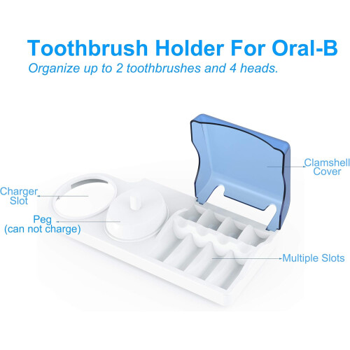 Συμβατός οργανωτής οδοντόβουρτσας Oral-B, υγιεινή αποθήκευση για τις βάσεις 1