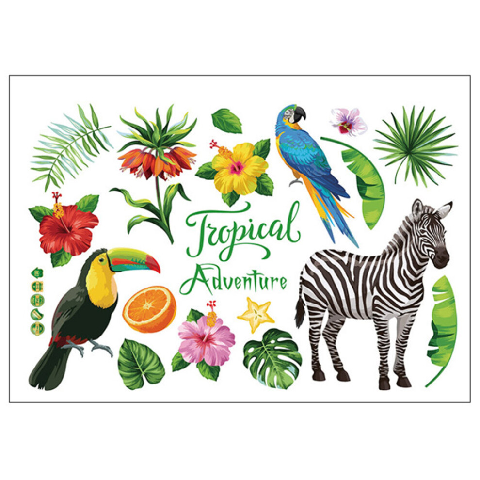 Kids Room Decor, Removable Safari Stickers, Jungle Animal Wall Decals, Non-Toxic And Harmless Vinyl Wildlife Wall Art, Easy To Install On Various Surf