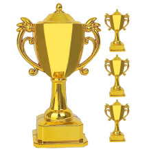 4Pcs Mini Plastic Trophy Award Prizes Small Home Decor