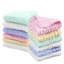 Organic Cotton Muslin Washcloths, Natural Cotton Ultra-Soft for Sensitive Skin, Breathable Absorbent Baby Wipes, Easy Care Durable Cloth for Baby
