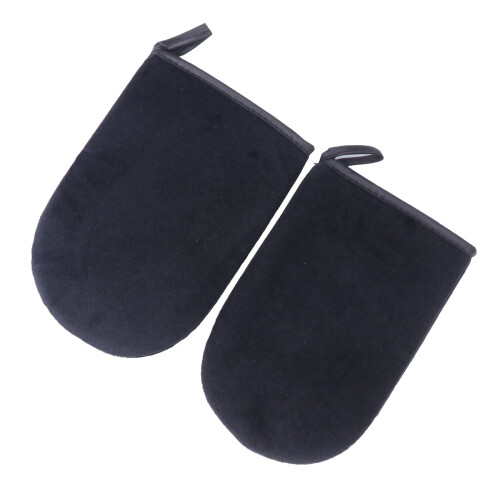 2 Pcs Self Tanning Gloves Applicator Mitts For Sunless Cream Black
