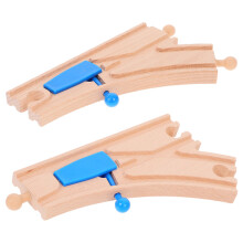 Wooden Train Track Switch With Curved Track For Major Brands