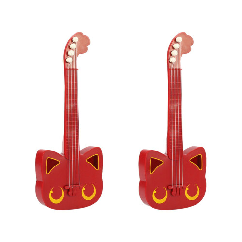 2 Stuks Kinder Gitaar Speelgoed Simulatie Ukulele Rood 1