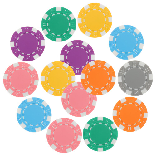 28Pcs Poker Chips Round Colored Game Counting Supplies