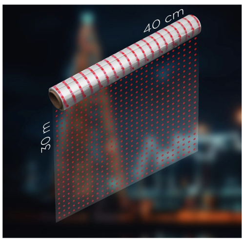 Kraft&Co Cellophane Super Thin Wrap Roll Red Dots 1