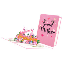 3D Popup Flower Greeting Card Happy Mother's Day Invitation Card