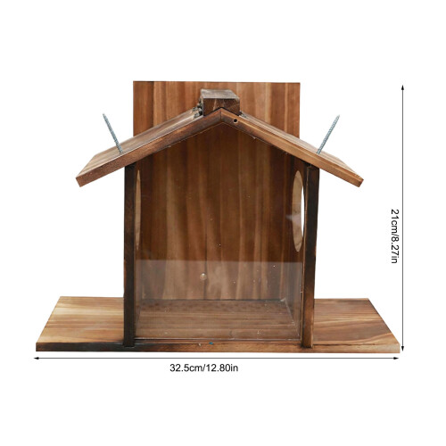 Wooden Squirrels Food Container Screw Fixed Lid Double Access 2