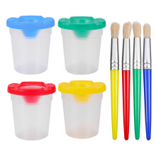 4 Stuks No Spill Schildercups En 4 Borstels Geassorteerd Kinderen Set