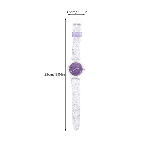 Relógio Transparente com Pulseira de Silicone e Glitter 2