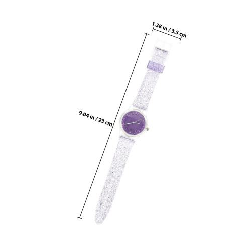 Relógio Transparente com Pulseira de Silicone e Glitter 1