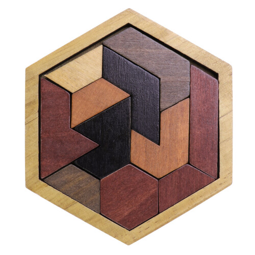 12 Peças Hexagon Tangram -Cabeça De Para Crianças 1