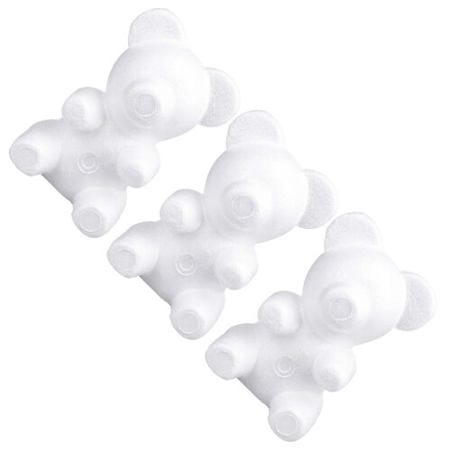 3Pcs De Urso Adorável Bolas Brancas Para Decoração Diy 2