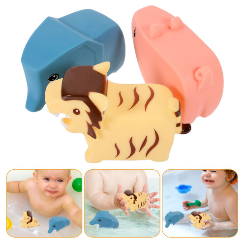 3Pcs Brinquedo De Banho Infantil Com Animais De Desenho 2
