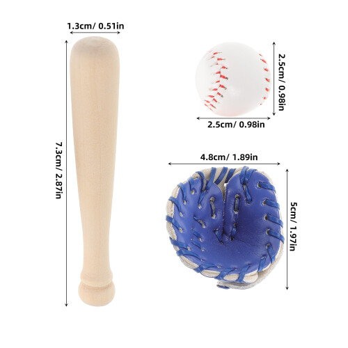 Conjunto De Beisebol Miniatura Para Casa De Bonecas E Decoração 2