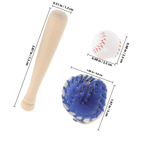 Conjunto De Beisebol Miniatura Para Casa De Bonecas E Decoração 1