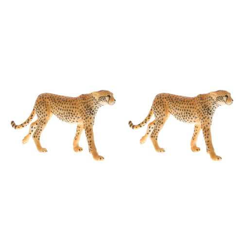 2St Simulation Leopard Figurin Plast Modell För Lek 1