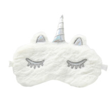 Horn Plush Sömnögonmask För Resa Vila (Vit)
