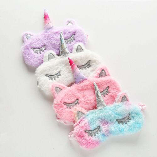 Horn Plush Sömnögonmask För Resa Vila (Vit) 1