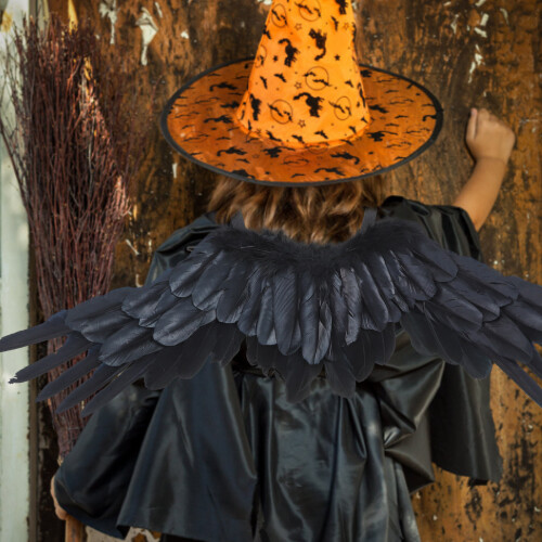 Asas Pretas De Para Halloween Crianças Acessório 2