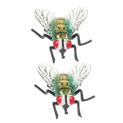 2 Unidades Falsa Mosca Plástica Inseto Simulado Brinquedo Pegadinha