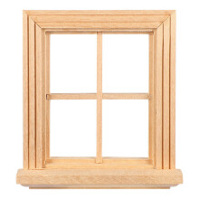 5Pcs Tiny Wooden Window Frames Beige Mini Doll House Furniture Decor