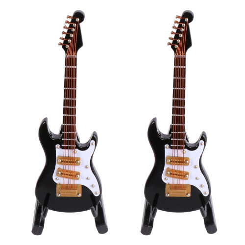 Mini Elgitarr Modell Födelsedagsfest, Svart, 10 Cm, Med Låda 1