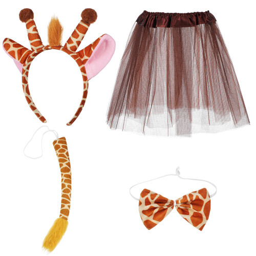 1 Set Giraffkostym Tutu Kjol, Huvband, Slip