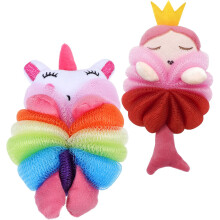 2Pz Loofah Esfoliante Corpo Con Animali Cartoon