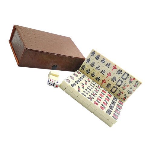 Conjunto De De Mahjong Chinês Com Dados Para Casa E